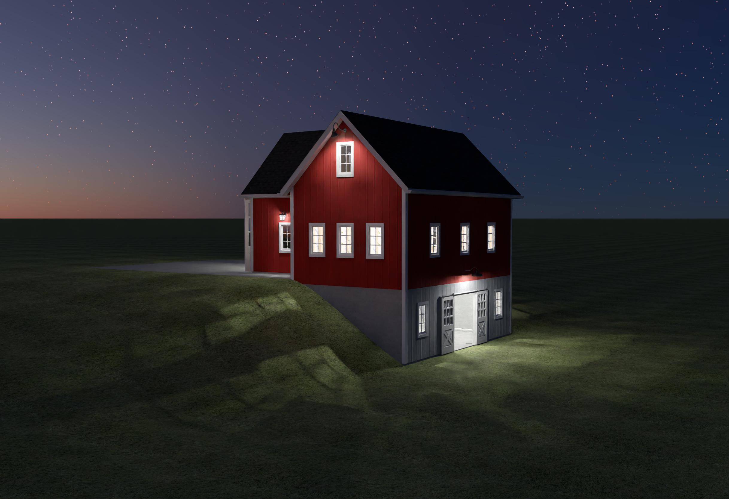barn sunset glow 2
