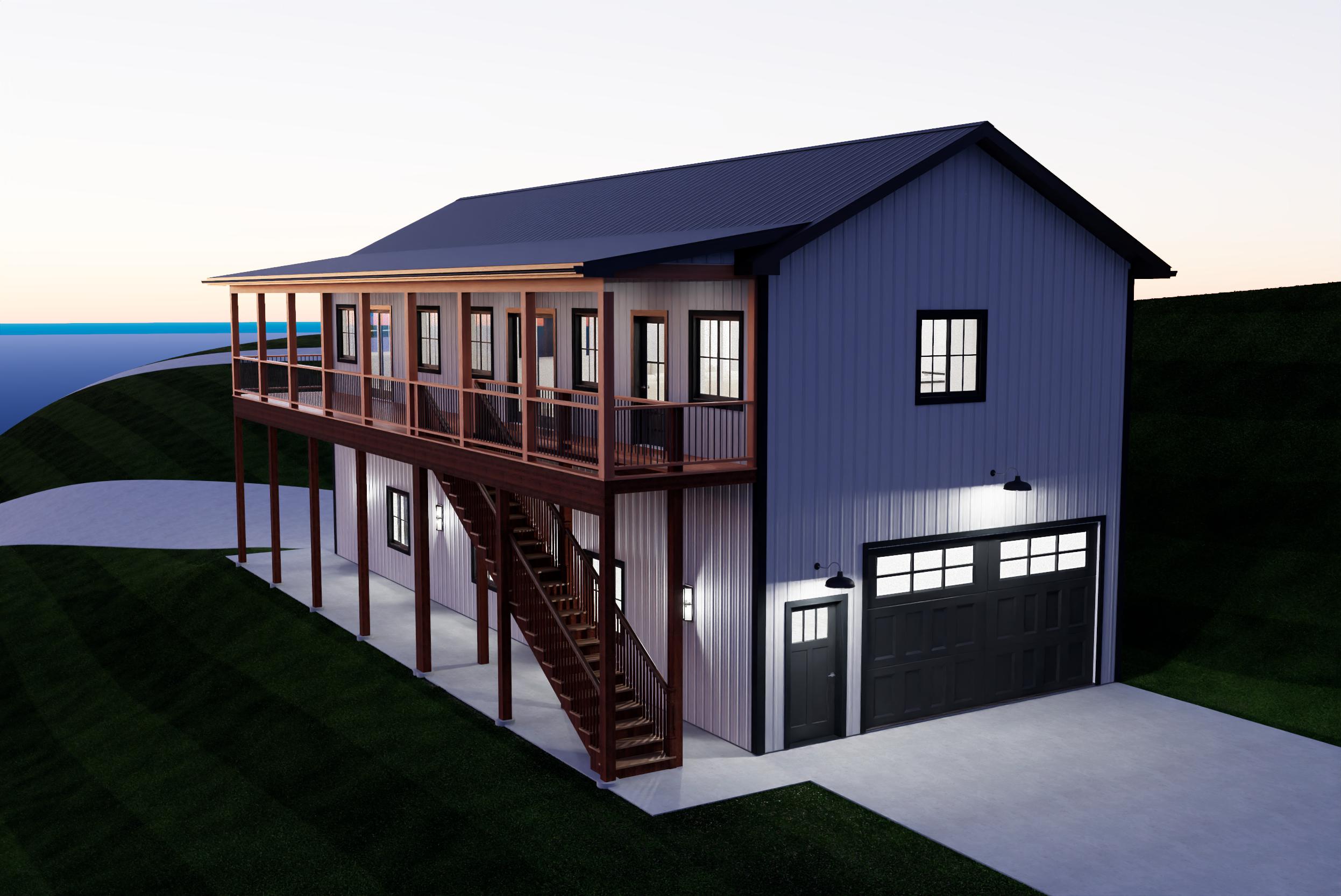 3d view sunset 3
